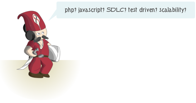 php, javascript, SDLC, test driven, scalability?